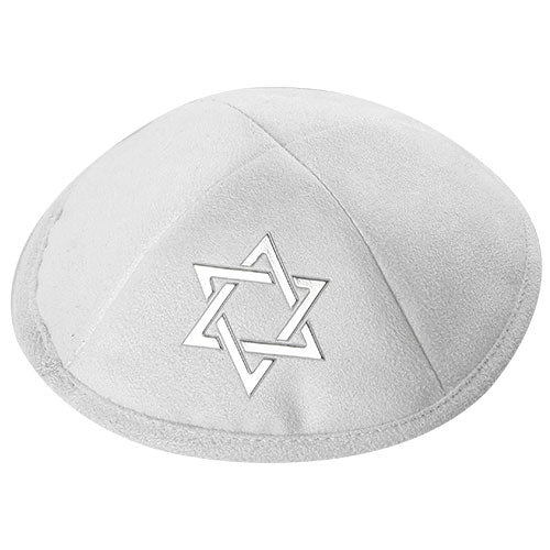 כיפה קטיפה "מגן דוד" כסף בולט