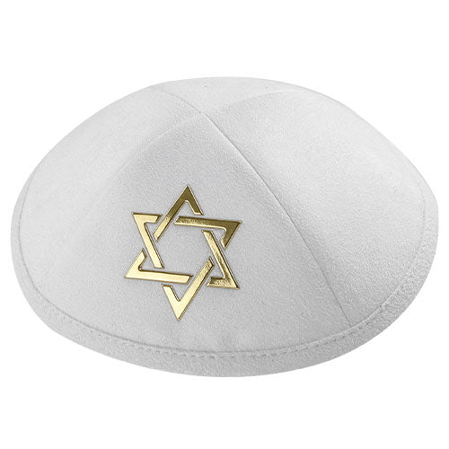 כיפה קטיפה "מגן דוד" זהב בולט