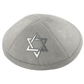 כיפה קטיפה "מגן דוד" כסף בולט