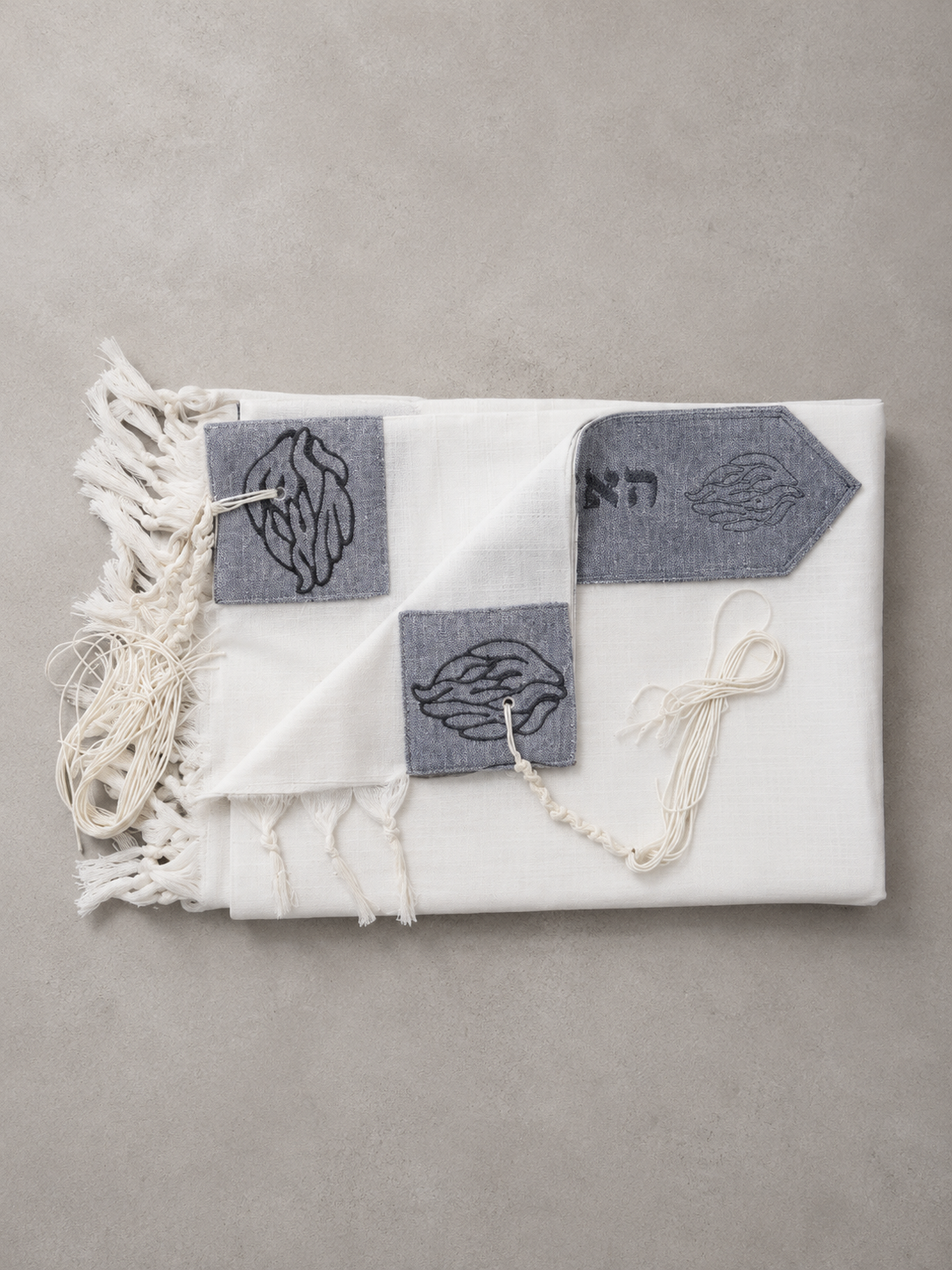 טלית פרימיום שחרית הוד -האש שלי אפור
