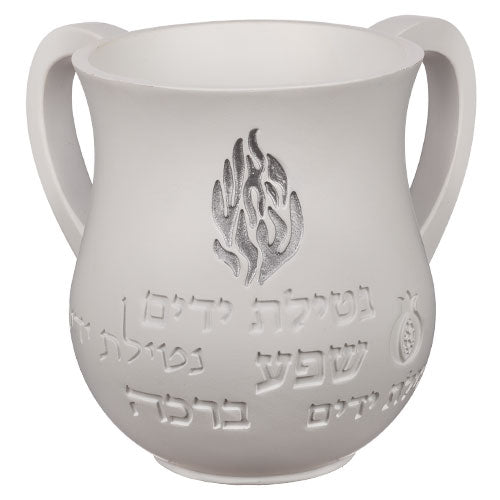 נטלה מהודרת בטון פולימר "האש שלי" לבן