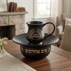 כלי מים אחרונים מבטון פולימר מהודר שחור זהב