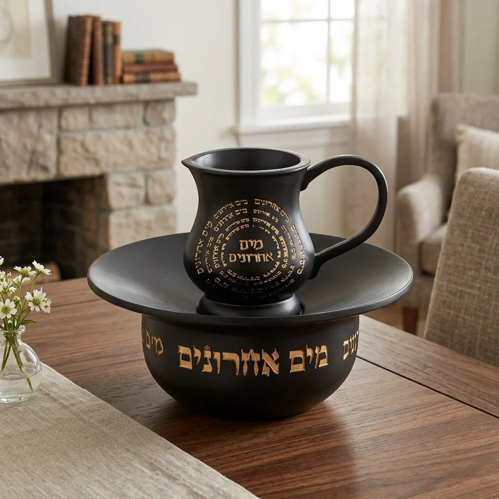 כלי מים אחרונים מבטון פולימר מהודר שחור זהב