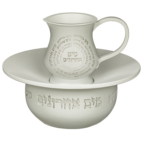 כלי מים אחרונים מבטון פולימר מהודר לבן