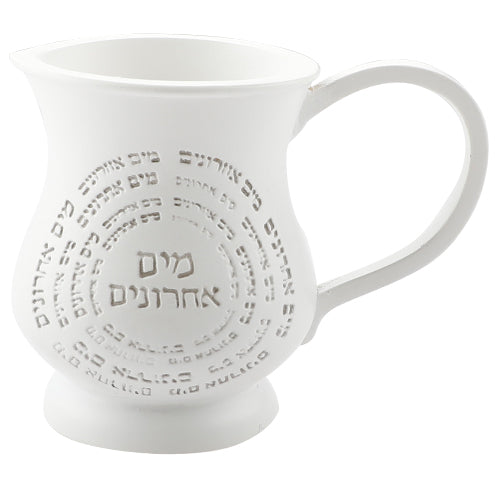 כלי מים אחרונים מבטון פולימר מהודר לבן