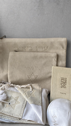 Grooms' set - concrete gray faux leather bag