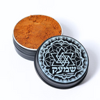 An elegant amber-colored crystal Havdalah set 