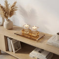 סט פמוטים ומגש מהודר קריסטל זהב