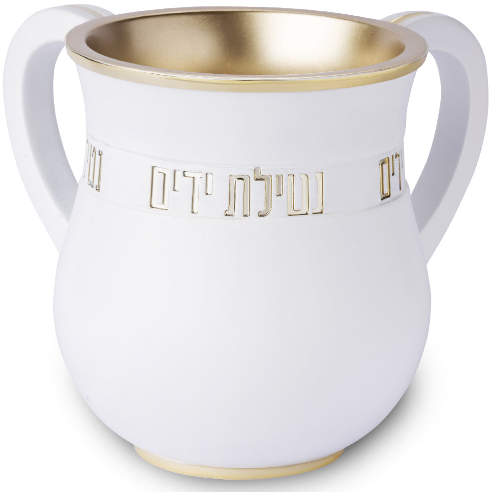 נטלה מהודרת בטון פולימר לבן זהב