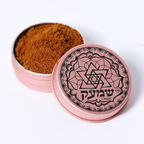 An elegant amber-colored crystal Havdalah set 