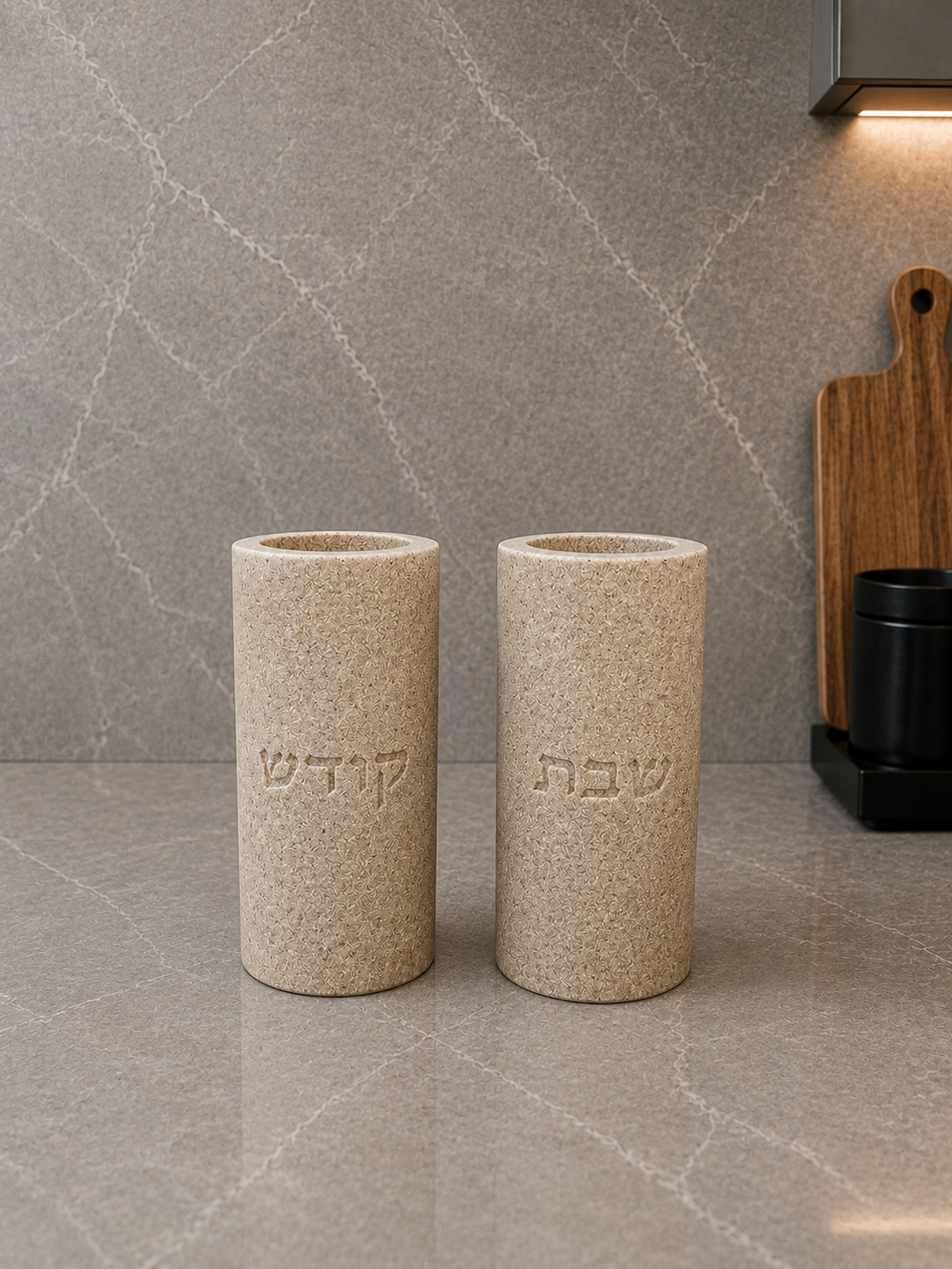 זוג פמוטים  בטון פולימר גוון בז'