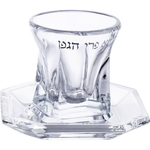 גביע קריסטל מהודר ללא רגל בורא פרי הגפן