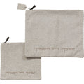 סט טלית תפילין פשתן אפור בהיר רקמה יברכך
