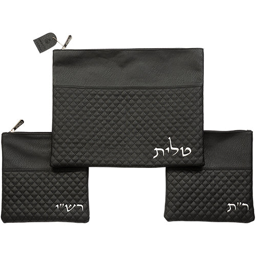 סט טלית תפילין רש"י ר"ת דמוי עור