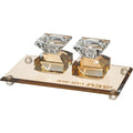 Polymer set of candle lighting tray and a pair of elegant candlesticks