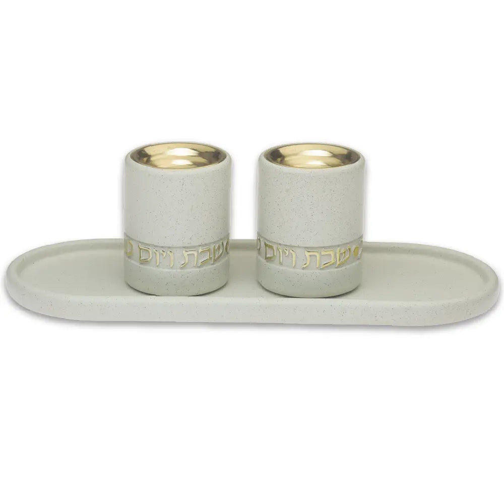 Polymer concrete candle lighting set