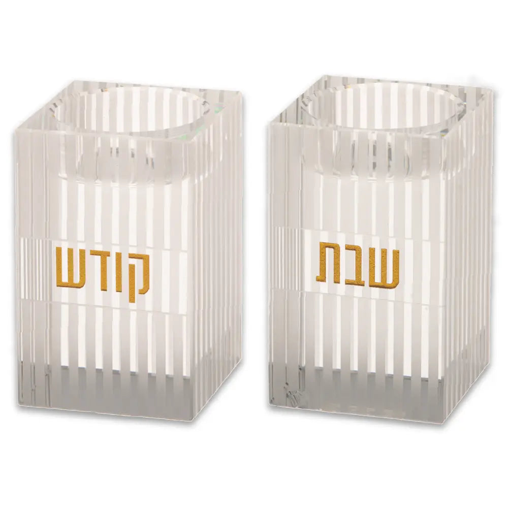 זוג פמוטי קריסטל מרובע 8 ס"מ