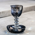Elegant crystal Kiddush cup “frosted glass”