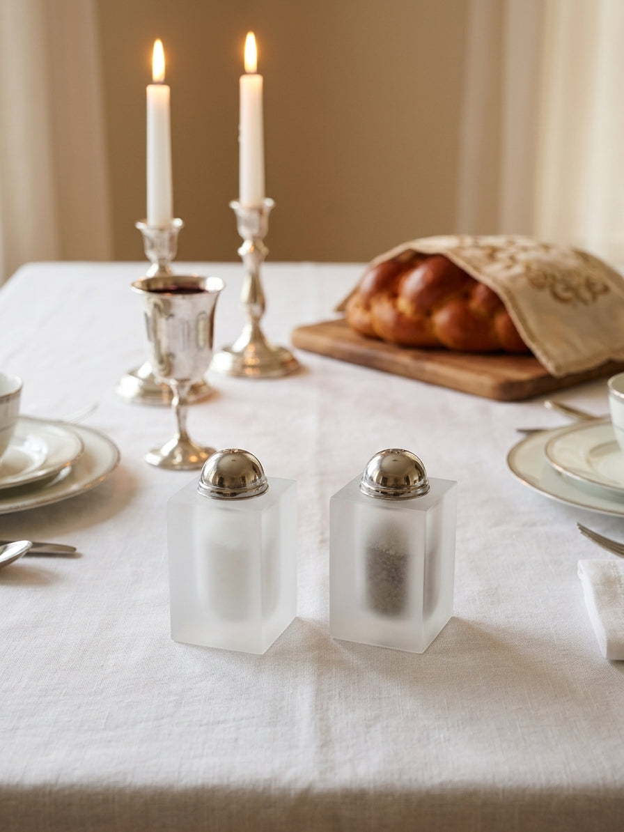 Elegant crystal Kiddush cup “frosted glass”