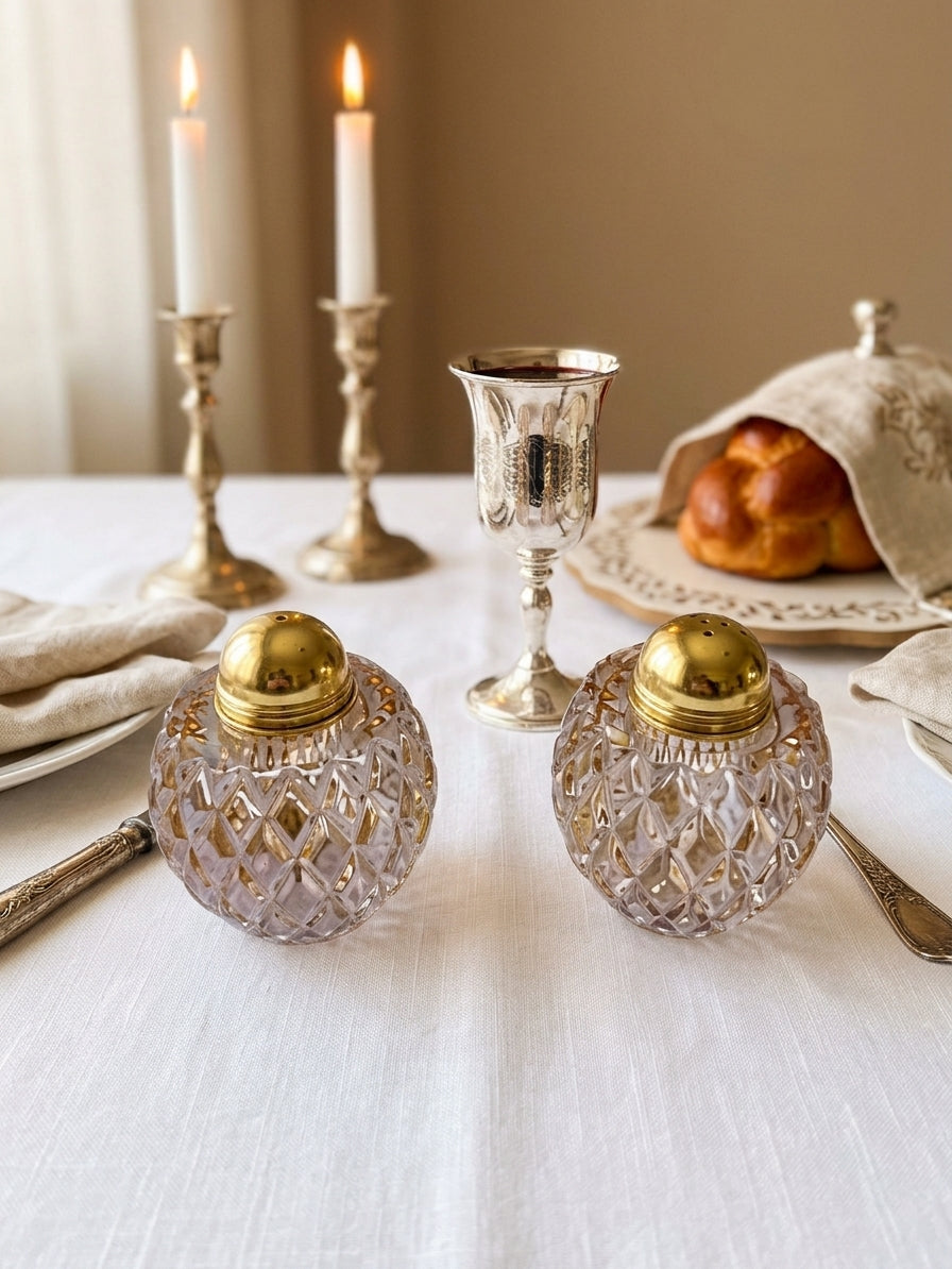 Elegant crystal Kiddush cup “frosted glass”