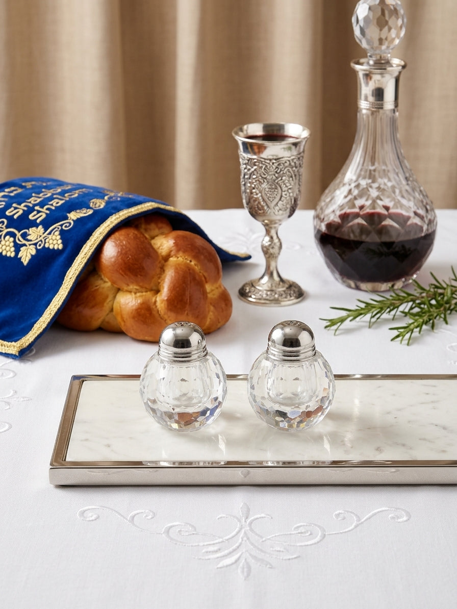 Elegant crystal Kiddush cup “frosted glass”