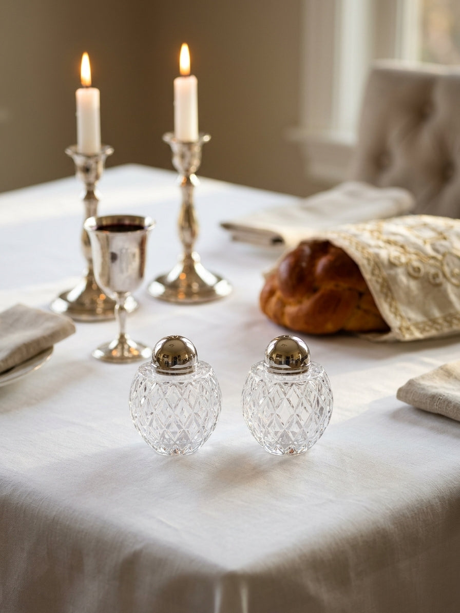 Elegant crystal Kiddush cup “frosted glass”