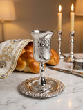 Elegant crystal Kiddush cup “frosted glass”