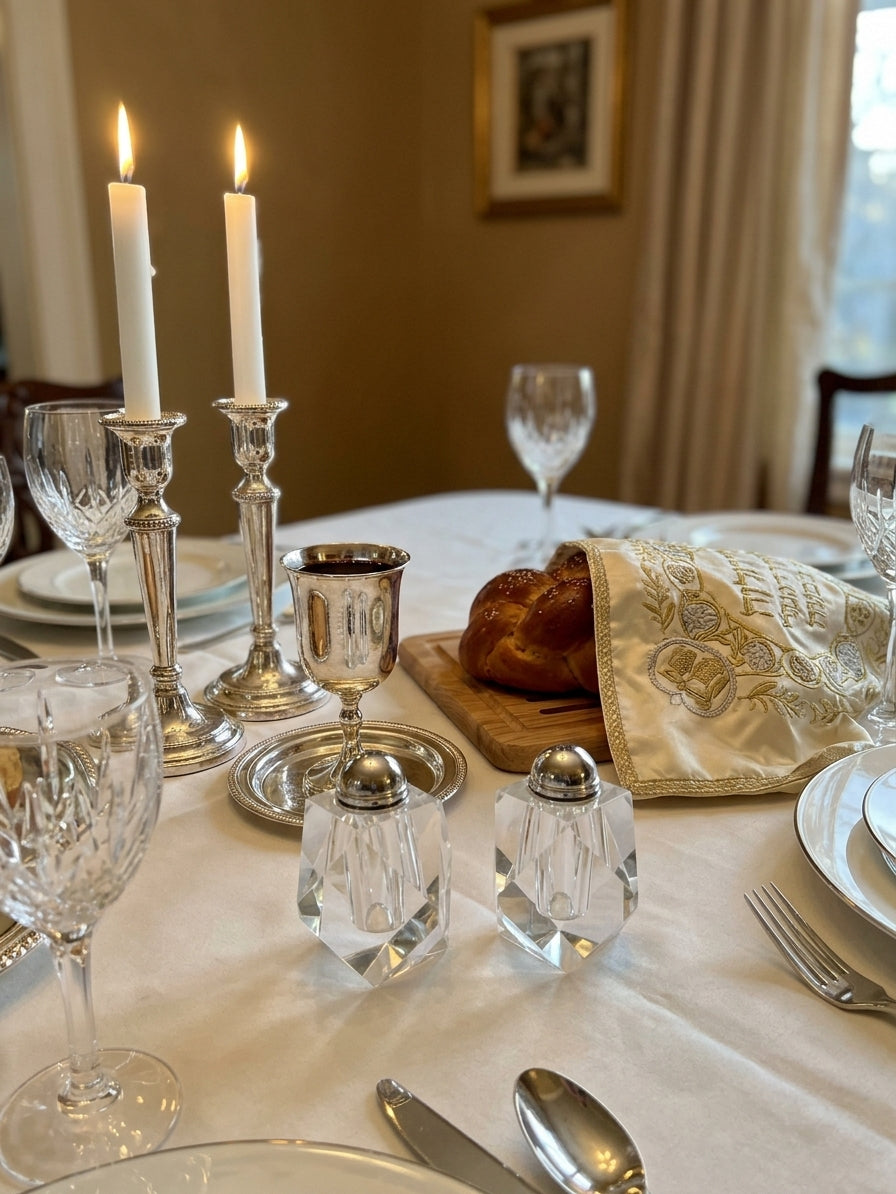 Elegant crystal Kiddush cup “frosted glass”