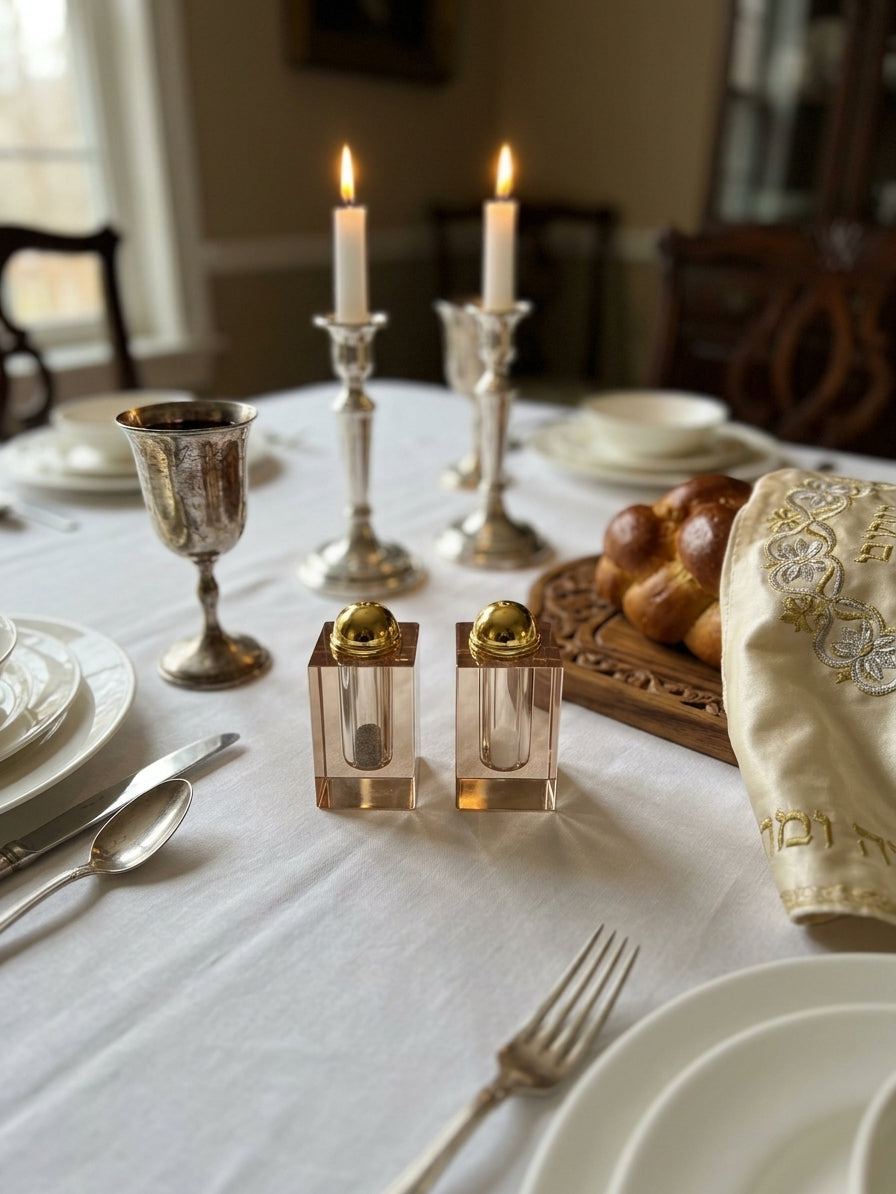 Elegant crystal Kiddush cup “frosted glass”