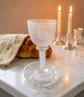 Elegant crystal Kiddush cup “frosted glass”