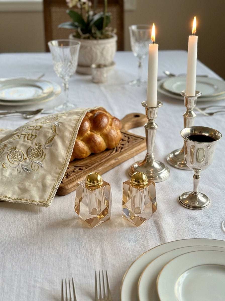 Elegant crystal Kiddush cup “frosted glass”