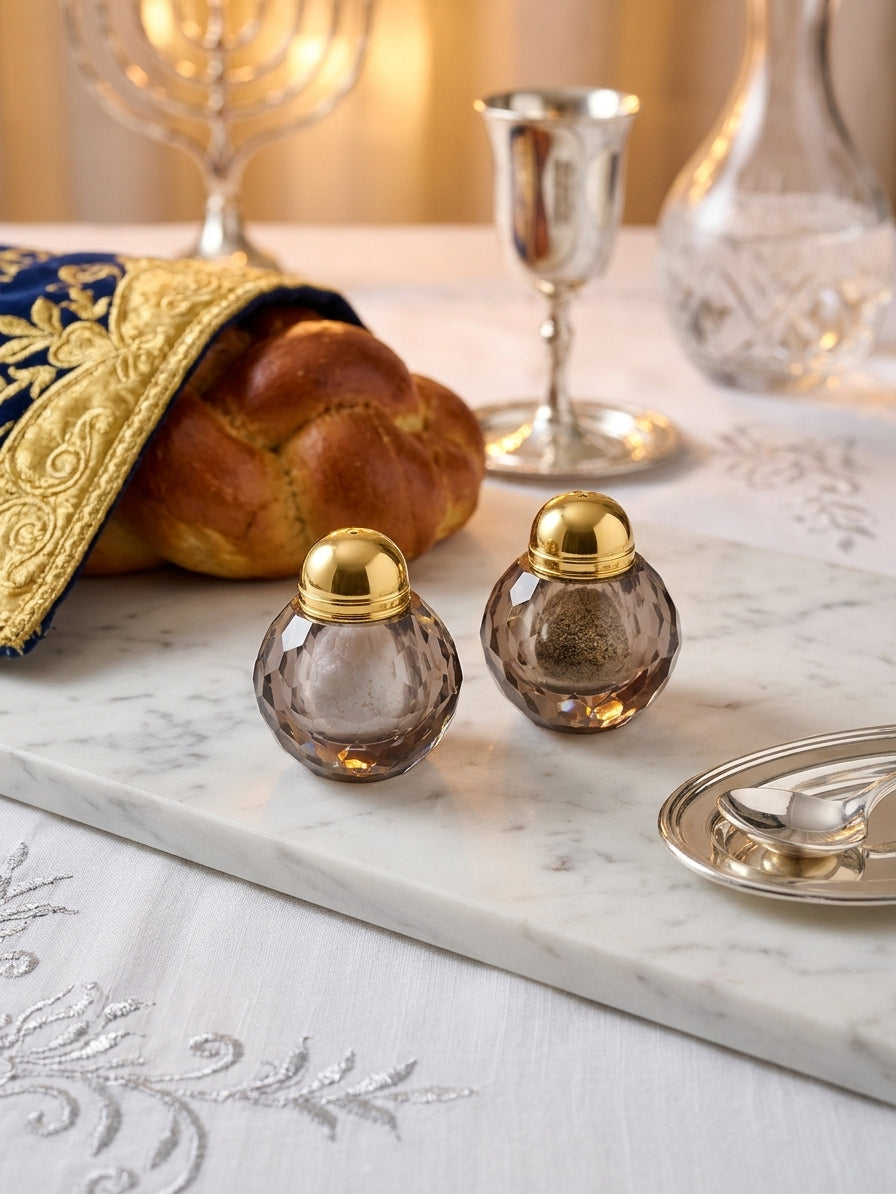 Elegant crystal Kiddush cup “frosted glass”