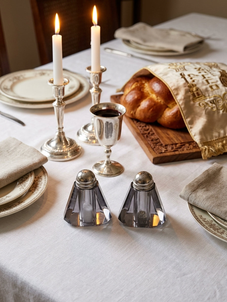 Elegant crystal Kiddush cup “frosted glass”