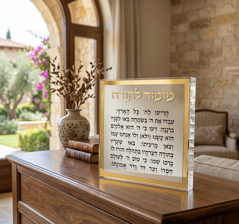 מזמור לתודה בלוק אקריל