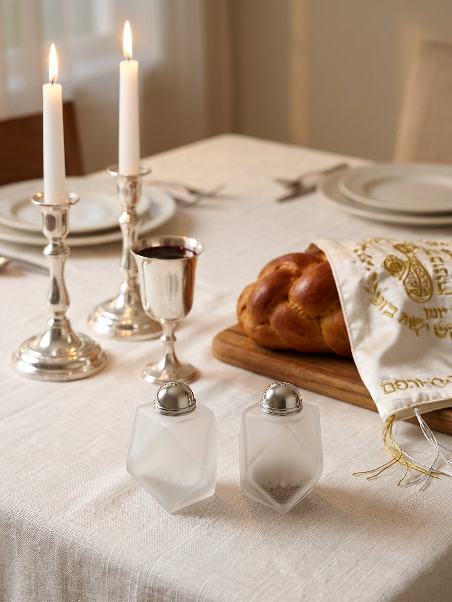 Elegant crystal Kiddush cup “frosted glass”