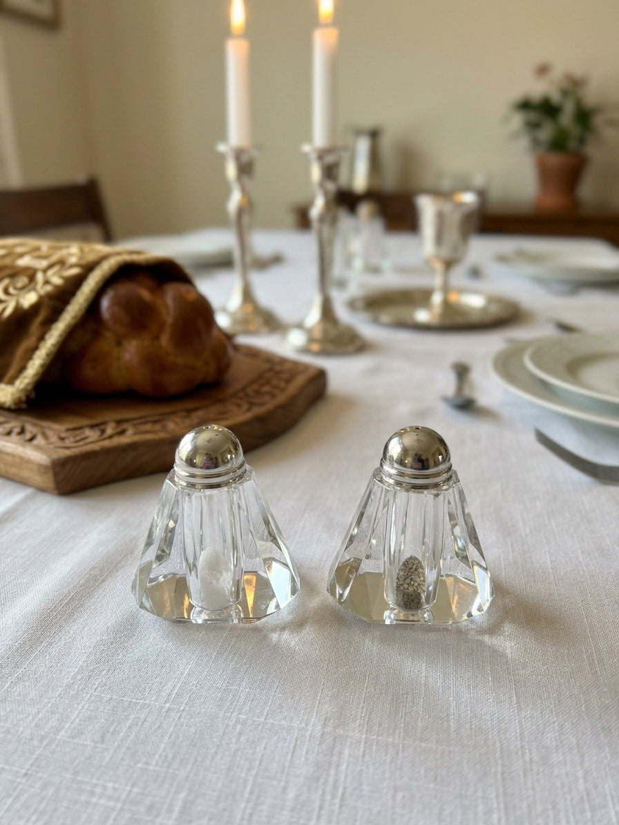 Elegant crystal Kiddush cup “frosted glass”
