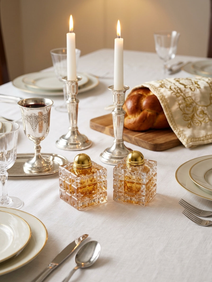 Elegant crystal Kiddush cup “frosted glass”